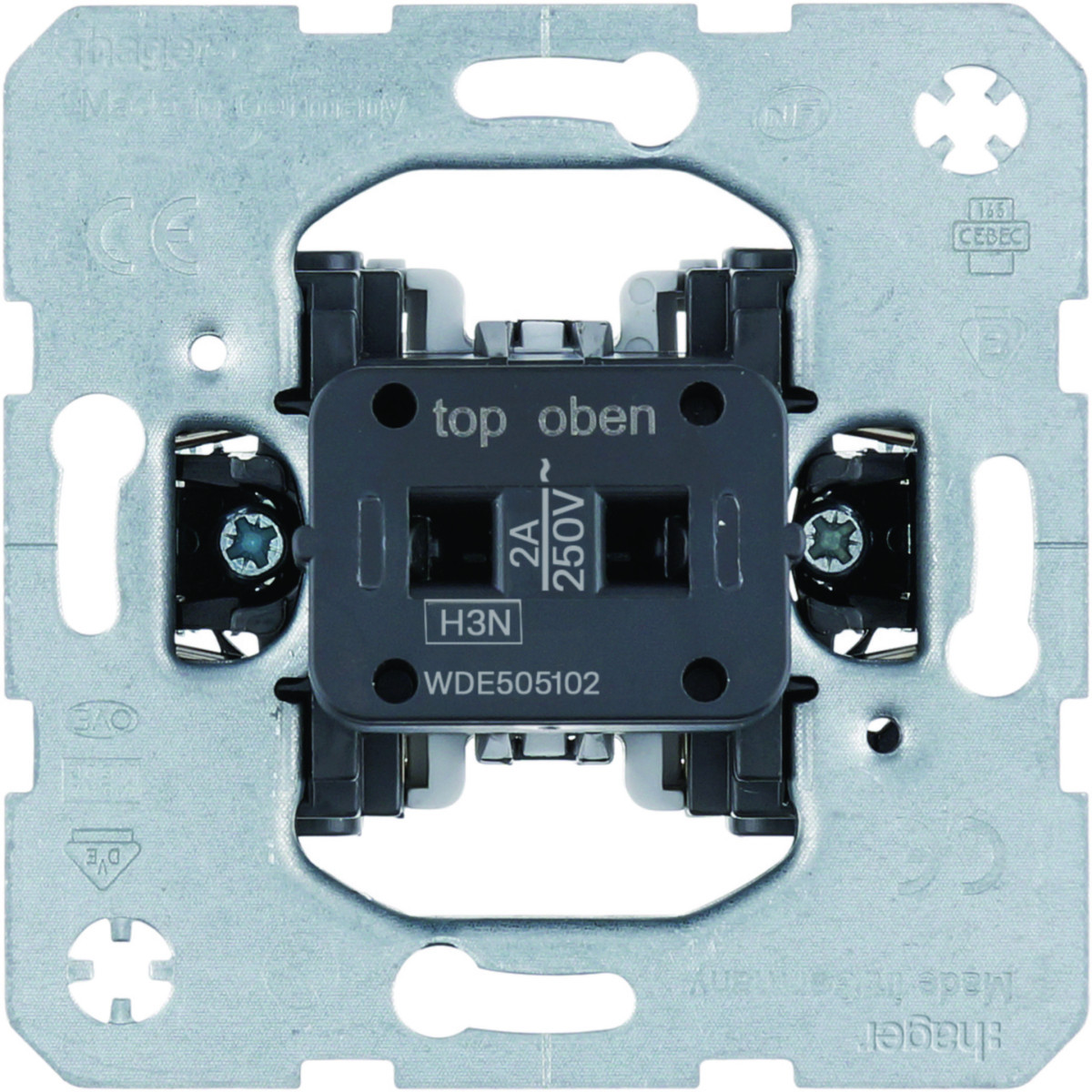 Hager Basiselementen Impulsdrukker Voor hotelcard, maakcontact