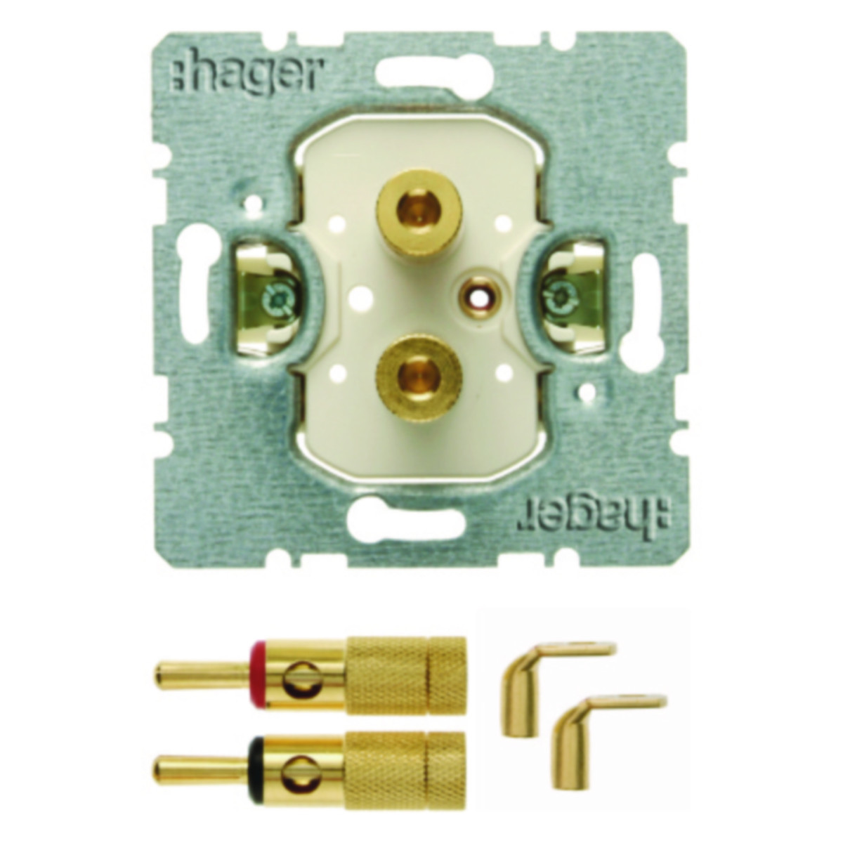 Hager Basiselementen Luidsprekercontactdoos High-end met banaanstekkers