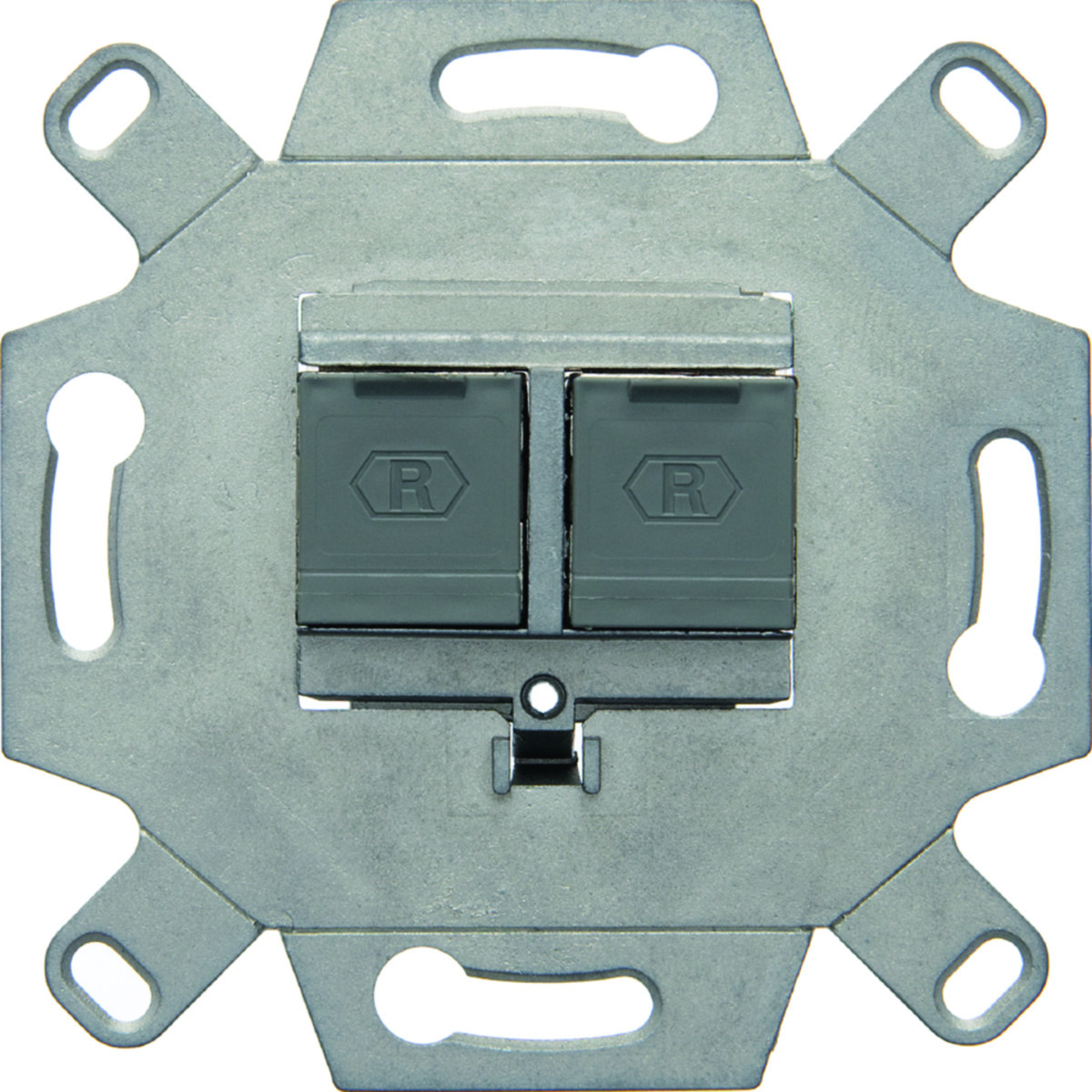 Hager Basiselementen RJ-Datacontactdoos 2-voudig, cat. 6a, rechte uitgang