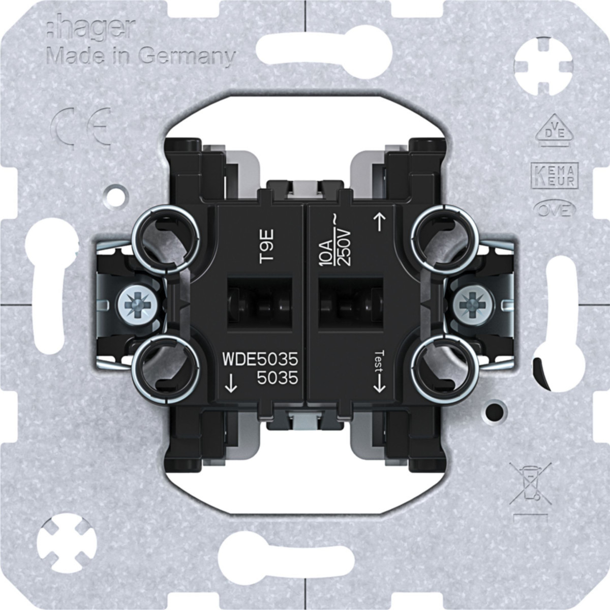 Hager Basiselementen Serie-Impulsdrukker 2 maakcontacten, gedeelde ingang