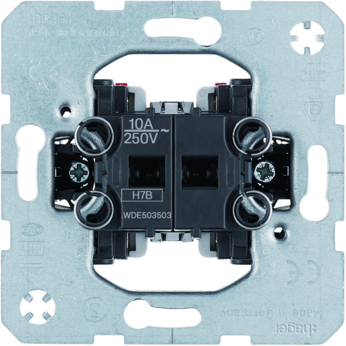 Hager Basiselementen Serie-Impulsdrukker 2 maakcontacten, gescheiden ingang