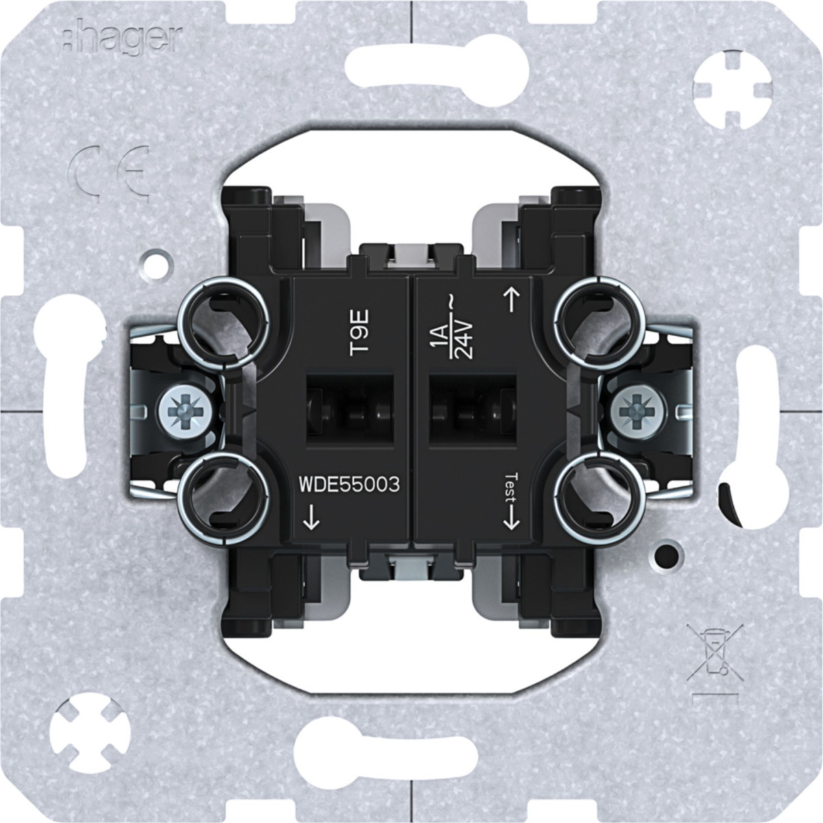 Hager Basiselementen Serie Impulsdrukker 2-voudig, 230/24 V