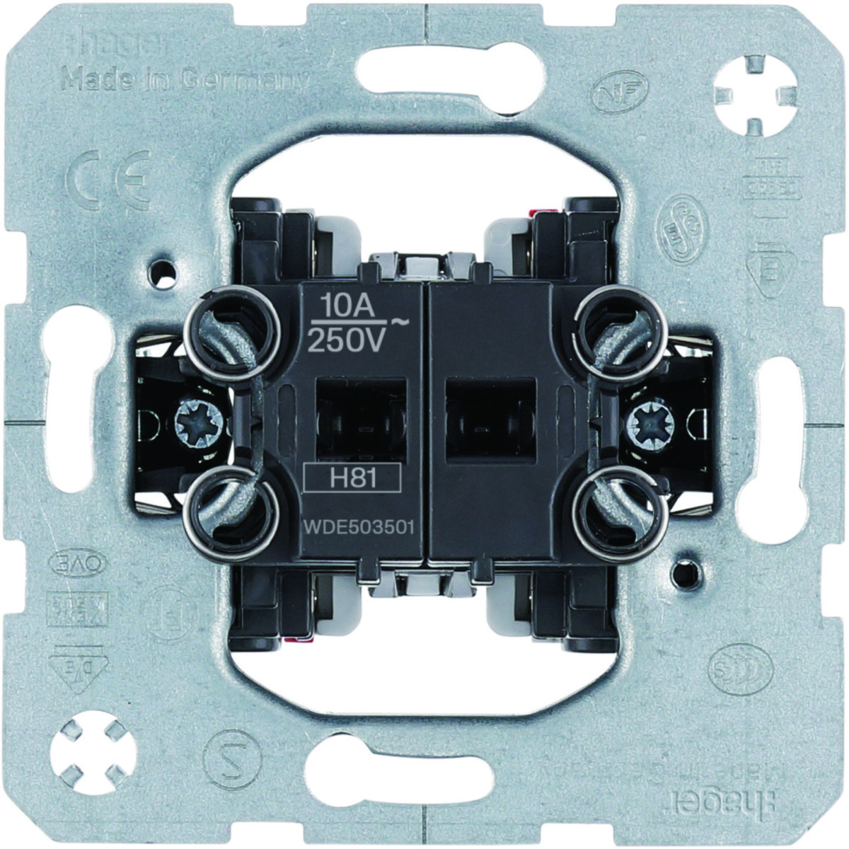 Hager Basiselementen Serie-Impulsdrukker maak- en verbreekcontact, gescheiden ingang