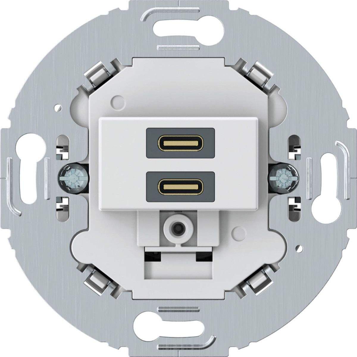 Hager Basiselementen Usb C+C (PD) wandcontactdoos, serie 1930/R.classic, polarwit