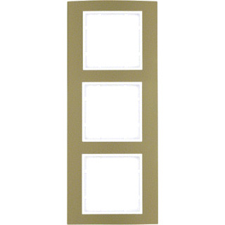 Hager Berker B.3 afdekraam 3-voudig aluminium goud (binnenring polarwit mat)
