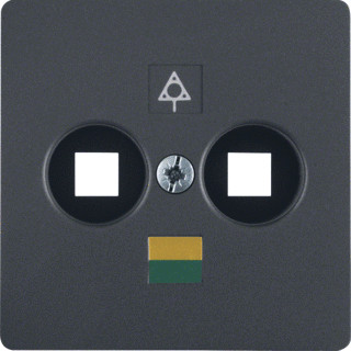 Berker Centraalplaat potentiaalvereffeningscontact antraciet mat