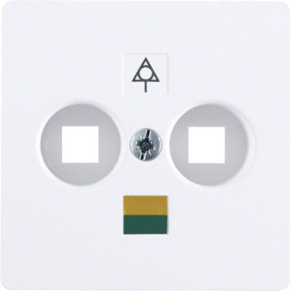 Berker Centraalplaat potentiaalvereffeningscontactdoos inbouw mat wit