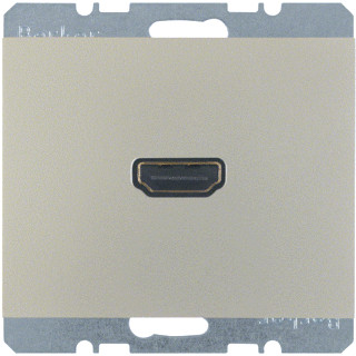 Berker Onderdeel/centraalplaat hdmi basiselement met centrale afdekplaat roestvaststaal ( RVS )