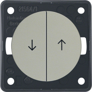 Hager Berker Integro Flow jaloezie-impulsdrukker edelstaal mat, gelakt
