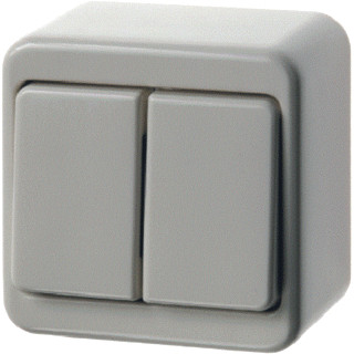 Hager Berker opbouw seriechakelaar, met kabel- en kanaalinvoer crèmewit glanzend