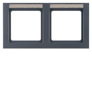 Berker Q.3 afdekraam 2V horizontaal antraciet ip20