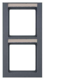 Berker Q.3 afdekraam 2V verticaal antraciet ip20