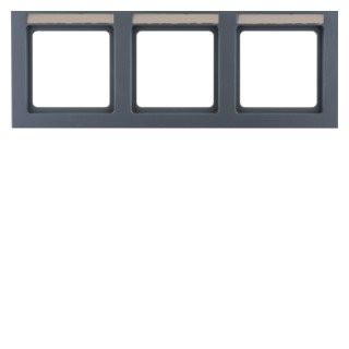 Berker Q.3 afdekraam 3V horizontaal antraciet ip20