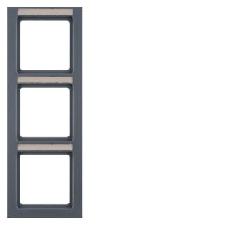 Berker Q.3 afdekraam 3V verticaal antraciet ip20