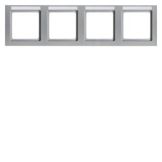 Berker Q.3 afdekraam 4V horizontaal aluminium ip20