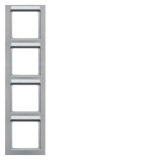 Berker Q.3 afdekraam 4V verticaal aluminium ip20