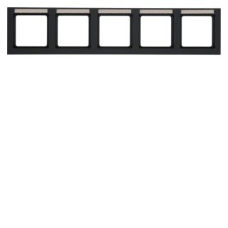 Berker Q.3 afdekraam 5V horizontaal antraciet ip20