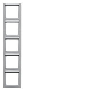 Berker Q.3 afdekraam 5V verticaal aluminium ip20