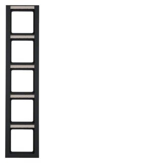 Berker Q.3 afdekraam 5V verticaal antraciet ip20