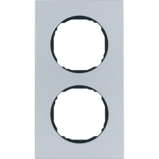 Berker R.8 afdekraam 2V horizontaal en verticaal aluminium ip20