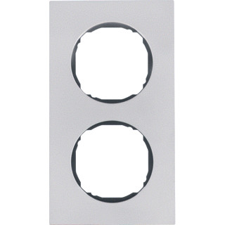Berker R.8 afdekraam 2V horizontaal en verticaal roestvaststaal ( RVS ) ip20