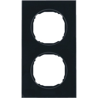 Berker R.8 afdekraam 2V horizontaal en verticaal zwart ip20
