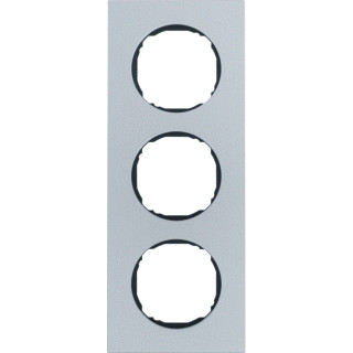 Berker R.8 afdekraam 3V horizontaal en verticaal aluminium ip20