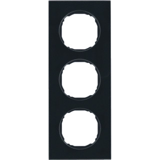 Berker R.8 afdekraam 3V horizontaal en verticaal zwart ip20