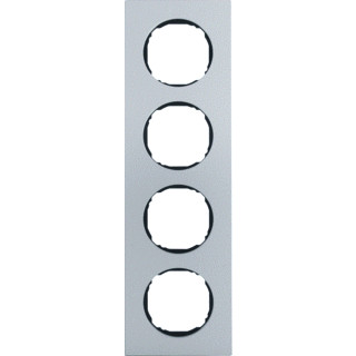 Berker R.8 afdekraam 4V horizontaal en verticaal aluminium ip20