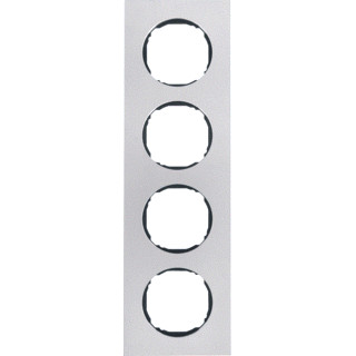 Berker R.8 afdekraam 4V horizontaal en verticaal roestvaststaal ( RVS ) ip20