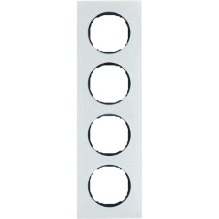 Berker R.8 afdekraam 4V horizontaal en verticaal wit ip20