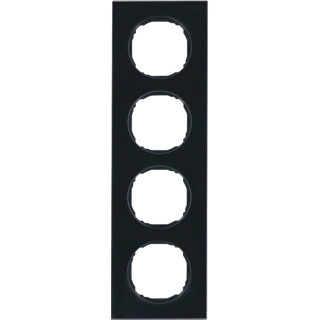 Berker R.8 afdekraam 4V horizontaal en verticaal zwart ip20