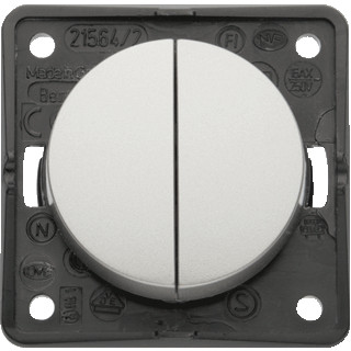 Hager Berker Integro Flow serieschakelaar edelstaal mat, gelakt