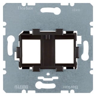 Hager berker Draagplaat Modulaire jacks, 2-V, bruine houder (14,9 X 19,5 MM)