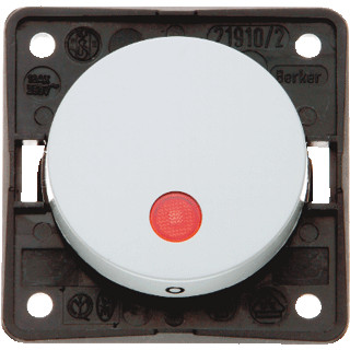 Hager Berker Integro Flow 2-polige schakelaar met lens grijs glanzend