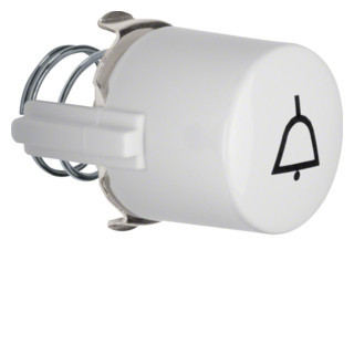 Hager berker Knop Voor drukknop/lichtsignaal-element e10, polarwit, met belsymb.