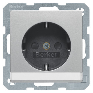 Berker Q.1/Q.3 wandcontactdoos inbouw (stucwerk) ra 1V KV aluminium
