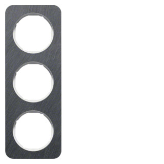 Hager Berker R.1 afdekraam 3-voudig leisteen (binnenring polarwit)