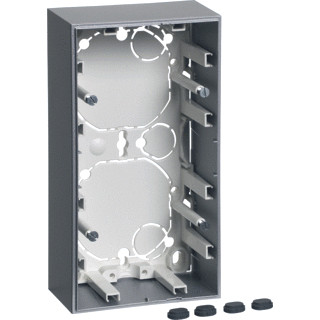 Berker S.1 renovatiebehuizing 2-voudig hoge uitvoering alulook