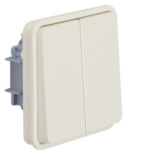 Hager berker Serie-Pulsdr. (2X maak, gedeelde ingang), W.1, polarwit