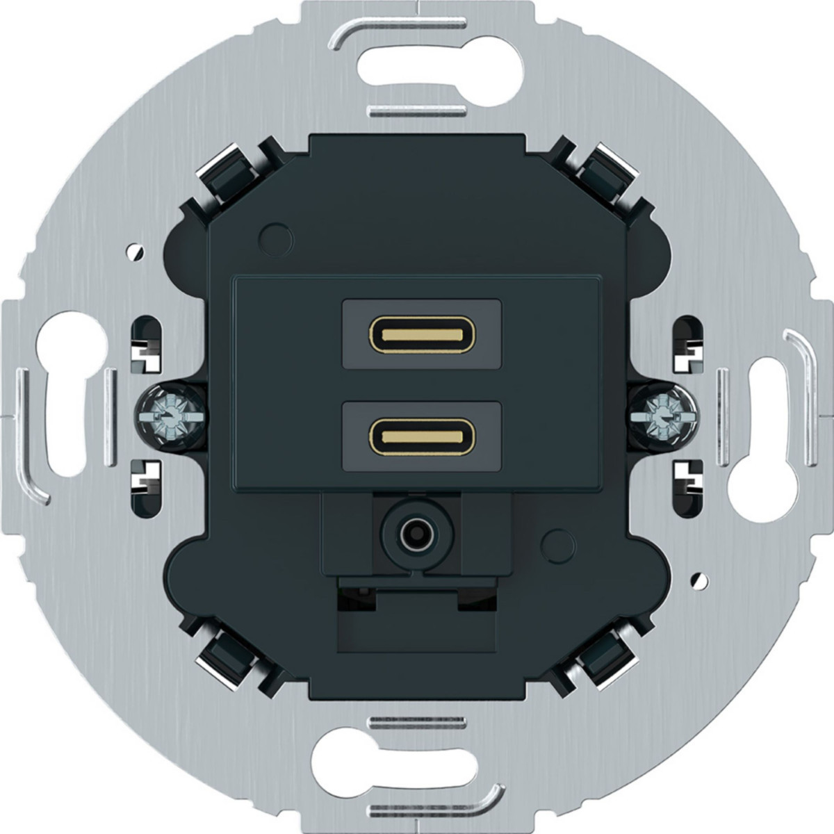 Hager berker Usb C+C (PD) wandcontactdoos, 1930/R.classic, zwart