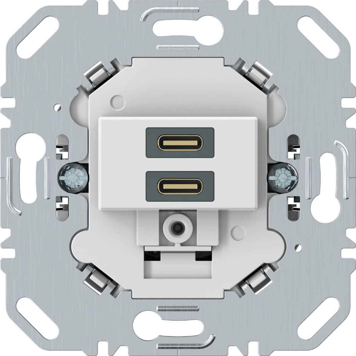 Hager berker Usb C+C (PD) wandcontactdoos, polarwit