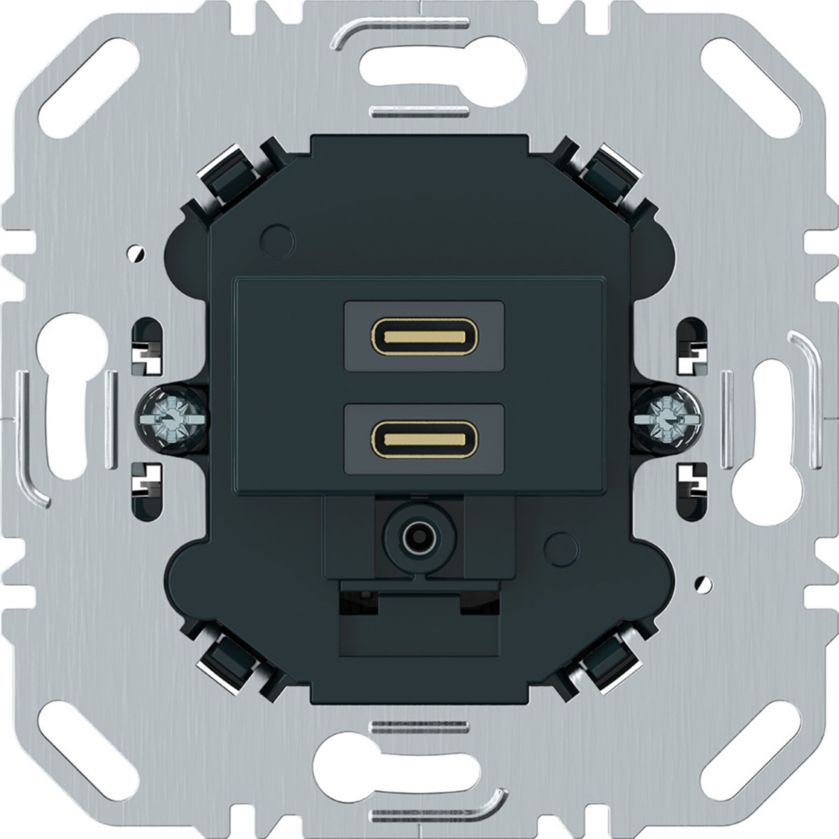 Hager berker Usb C+C (PD) wandcontactdoos, zwart