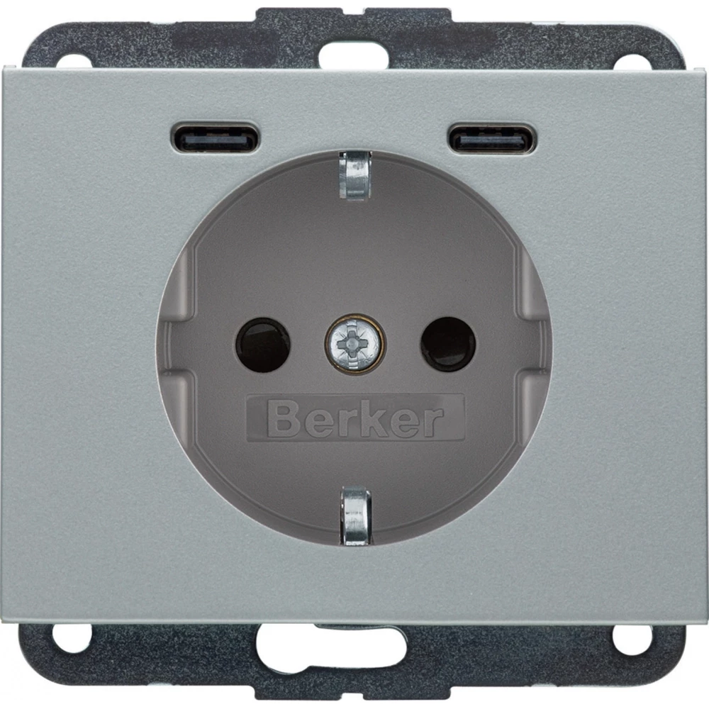 Hager berker WCD Ra, 2 X usb C (PD), K.5 aluminium