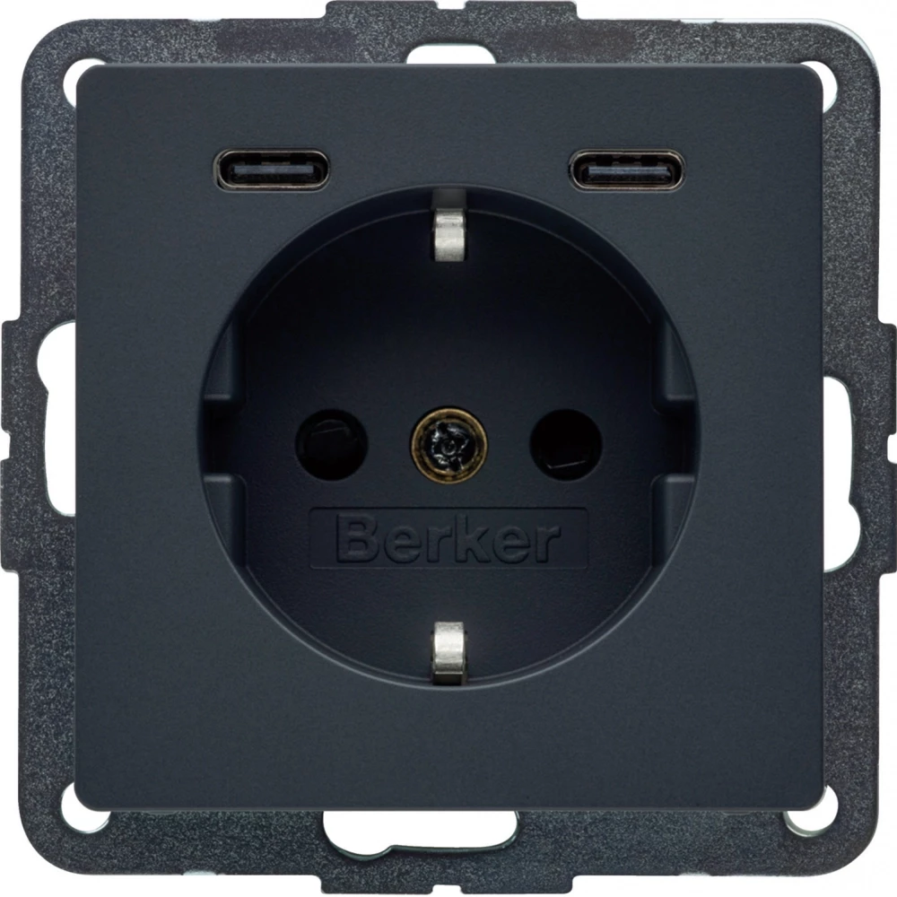 Hager berker WCD Ra, 2 X usb C (PD), Q.X antr. Hager berker WCD Ra, 2 X usb C (PD), Q.X antr.