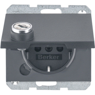 Berker K.1 wandcontactdoos inbouw (stucwerk) ra 1V antraciet