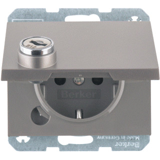 Berker K.5 wandcontactdoos inbouw (stucwerk) ra 1V roestvaststaal ( RVS )