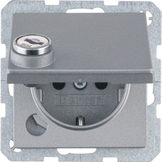 Berker Q.1/Q.3/Q.7 wandcontactdoos inbouw (stucwerk) ra 1V aluminium