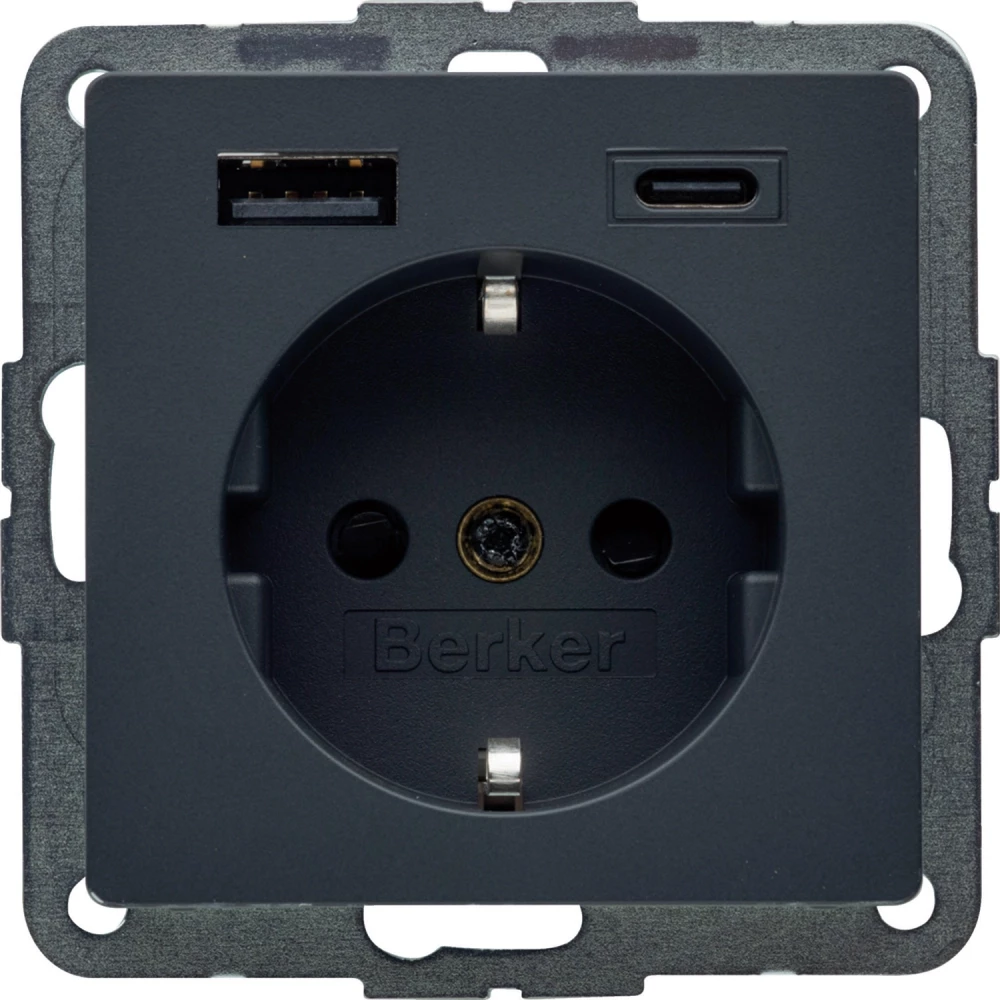 Hager berker WCD Ra, usb A + usb C (PD), Q.X antr. Hager berker WCD Ra, usb A + usb C (PD), Q.X antr.