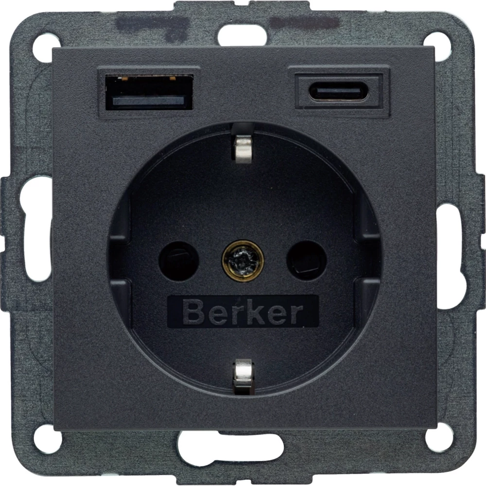 Hager berker WCD Ra, usb A + usb C (PD), S.1/B.X antr Hager berker WCD Ra, usb A + usb C (PD), S.1/B.X antr